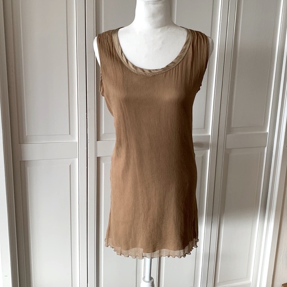 DRUHMOR,Italy, stretch crinkle silk tunic , Euro 44 - US 8, NWOT - Picture 1 of 6